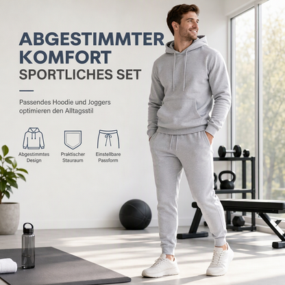 📢📢 50% Rabatt + Gratis Versand! 🚚✨ Herren Freizeit Weich Kapuzenpullover und Jogginghosen Set