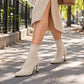 Damen elegante Streckspitz-Stiefeletten mit Strick-Stiletto-Absatz