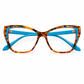 Cyberpunk Cat Eye Blaulichtfilter-Brille für Damen, trendige fotochrome klare Gläser
