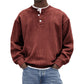 Lässiges Cord-Langarm-Henley-Shirt für Herren