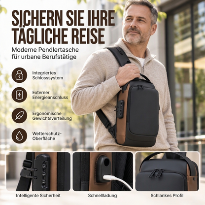 🚨Beeil dich!🚨 Diebstahlsichere Sling-Tasche mit USB-Ladeanschluss für Herren