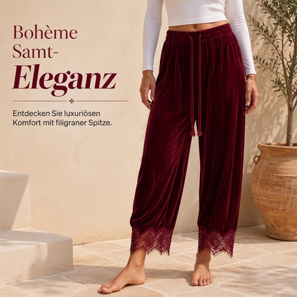 📢🎉50%Rabatt!!!🛍️✨Samthose mit weiter Bein und Spitzenbesatz für Damen