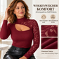Damen schickes asymmetrisches Spitzentop mit Ausschnitt