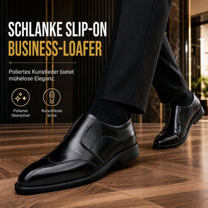 Herren Business-Lederhalbschuhe, slipper, bestickte spitze Form