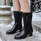 🌊Winter-Sale!🌊 Warme Damen-Stiefel mit Plüschfutter und Wadenlänge