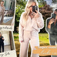 💝🔥Black-Friday-Mega-Angebot – 50 % Rabatt!🔥Damen-Loungeset aus 2 Teilen mit Oversize-Schnitt, halbem Reißverschluss und weitem Bein